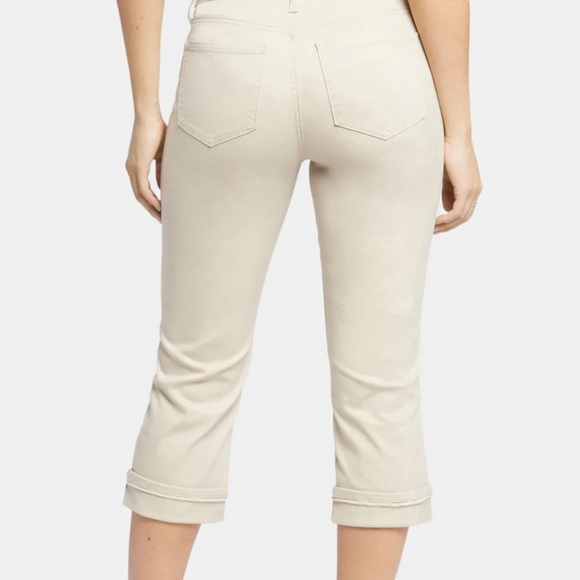 NYDJ Marilyn Straight Crop Cuffs Stylish Beige Pants Size 18 - Picture 2 of 9